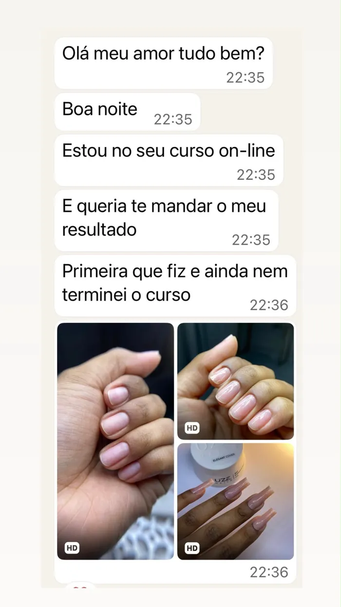 Depoimento e resultado de aluna